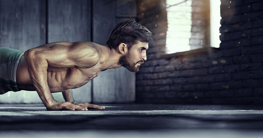 Fit man doing pushups