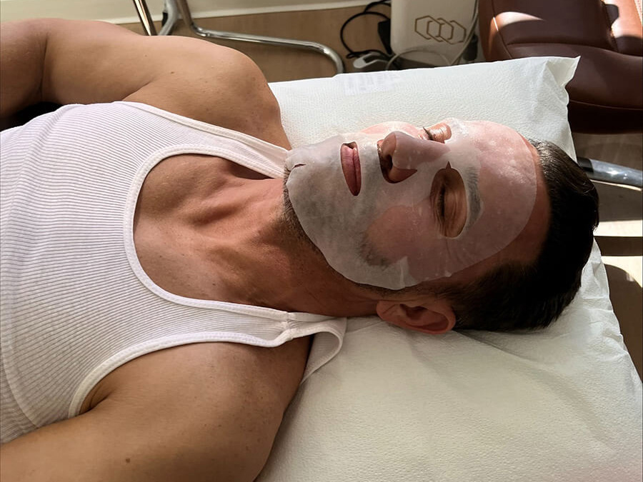 Man getting a facial